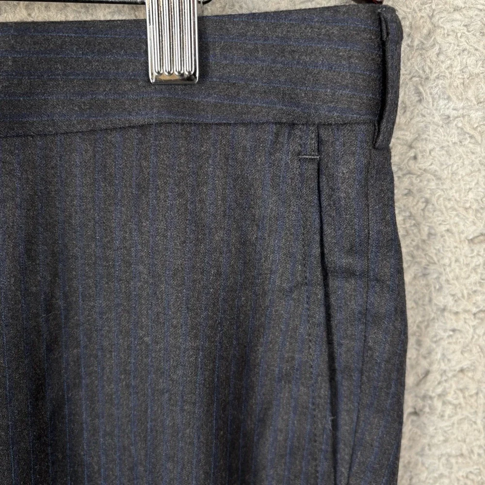 J‎ Hilburn 2 Piece Suit Mens 42R Blazer 36x29 Pant Dark Gray Blue Pinstripe